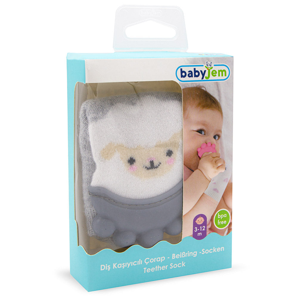 Babyjem Teether Sock Grey 3 12 Months Babyjem Yallatoys