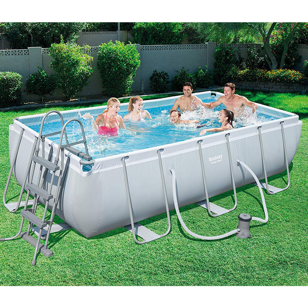 Buy Bestway Power Steel Rectangular Pool Set 4.04m x 2.01m x 1m (Free Installation in 24hrs) | Yallatoys.com