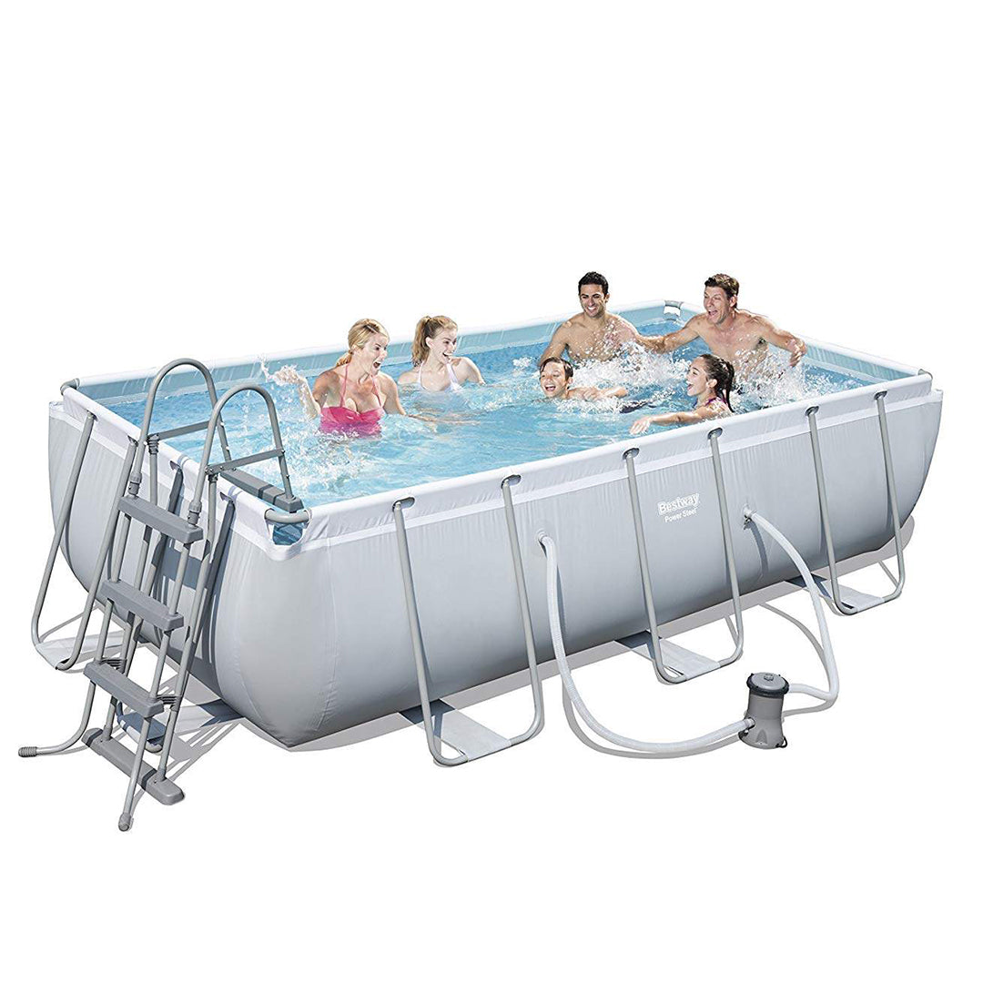 Buy Bestway Power Steel Rectangular Pool Set 4.04m x 2.01m x 1m (Free Installation in 24hrs) | Yallatoys.com