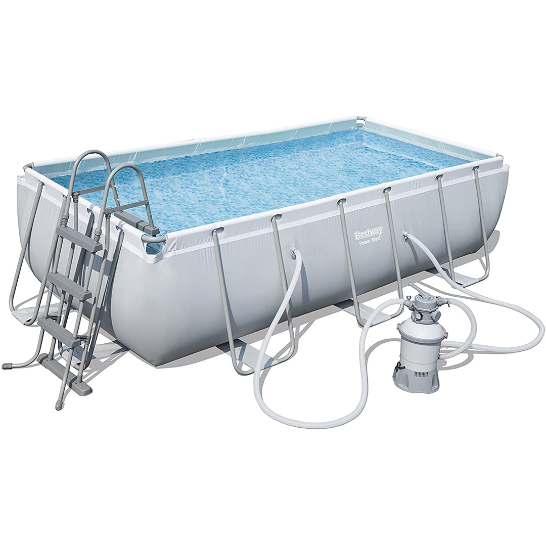 Buy Bestway Power Steel Rectangular Pool Set 4.04m x 2.01m x 1m (Free Installation in 24hrs) | Yallatoys.com