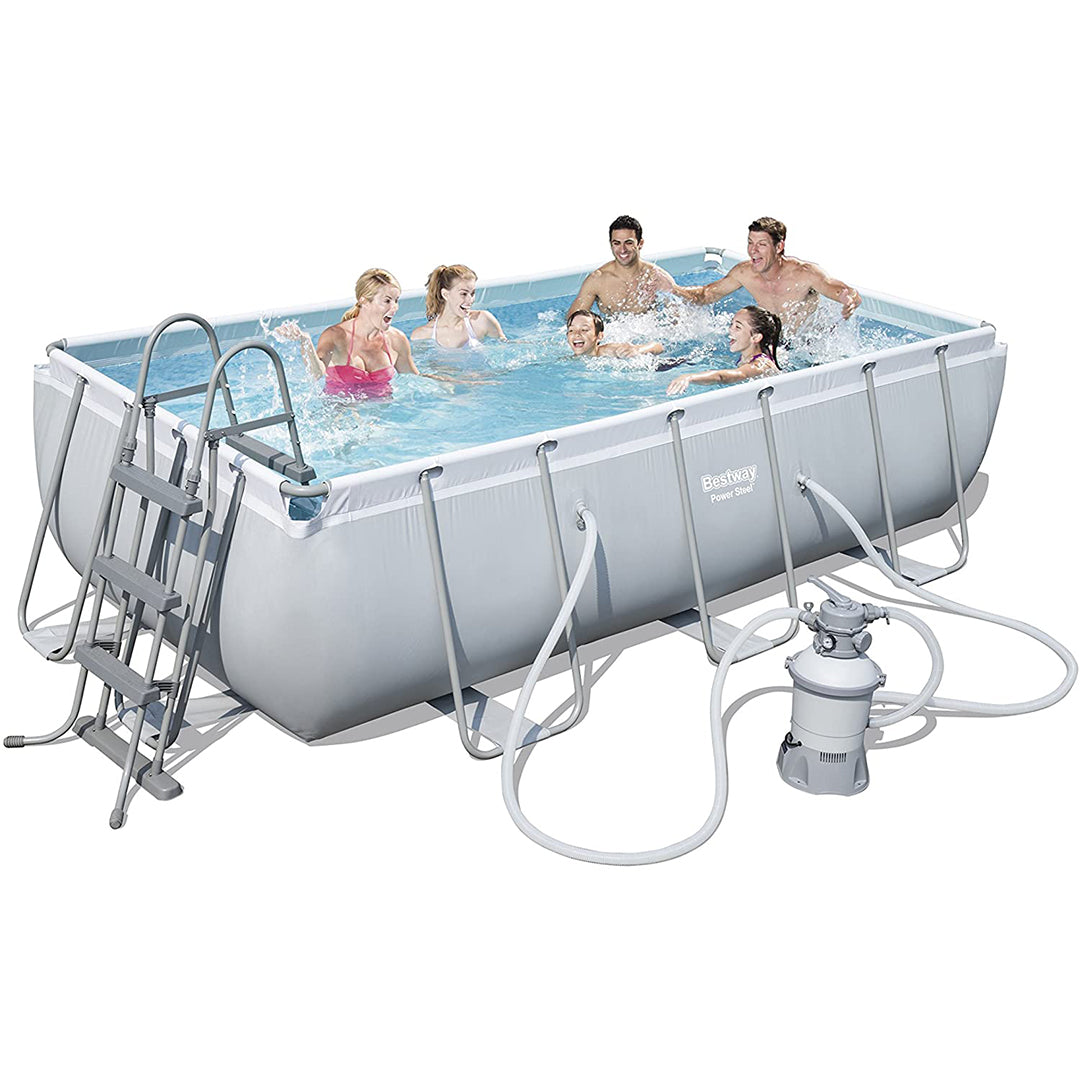 Buy Bestway Power Steel Rectangular Pool Set 4.04m x 2.01m x 1m (Free Installation in 24hrs) | Yallatoys.com