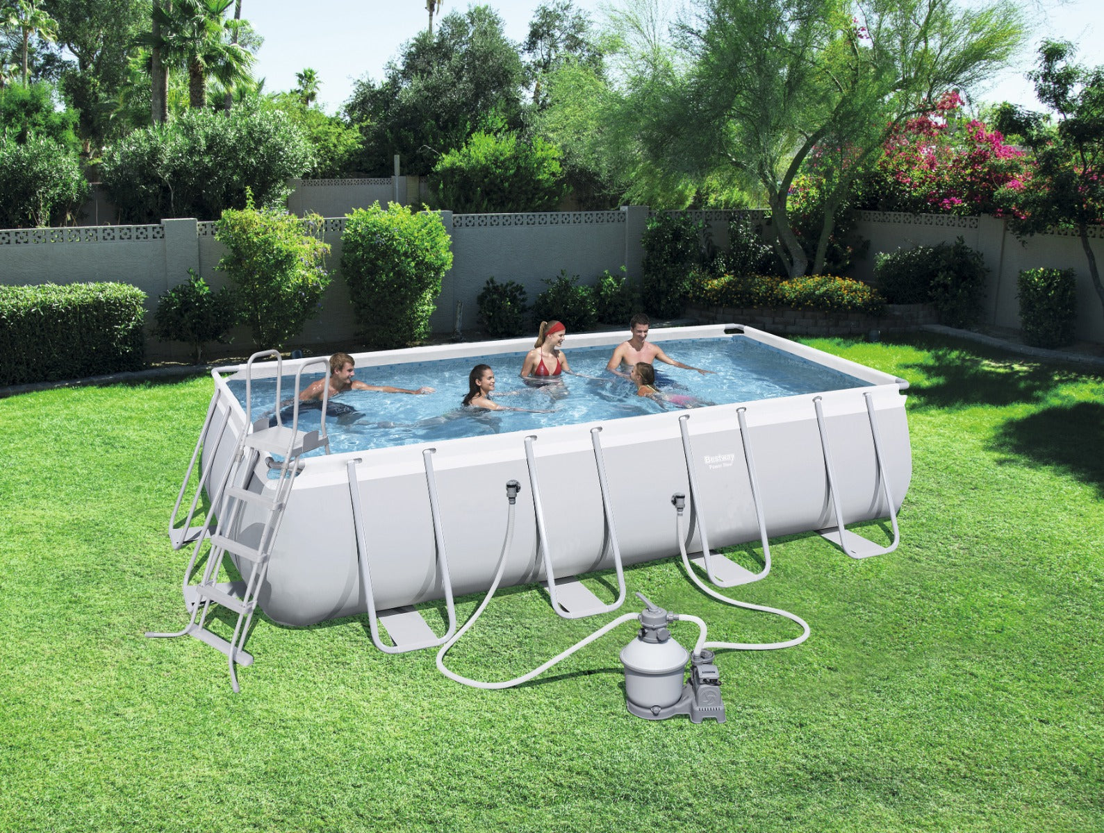 Buy Bestway Power Steel Rectangular Pool Set 5.4m x 2.7m x 1.2m (Free Installation in 24hrs) | Yallatoys.com