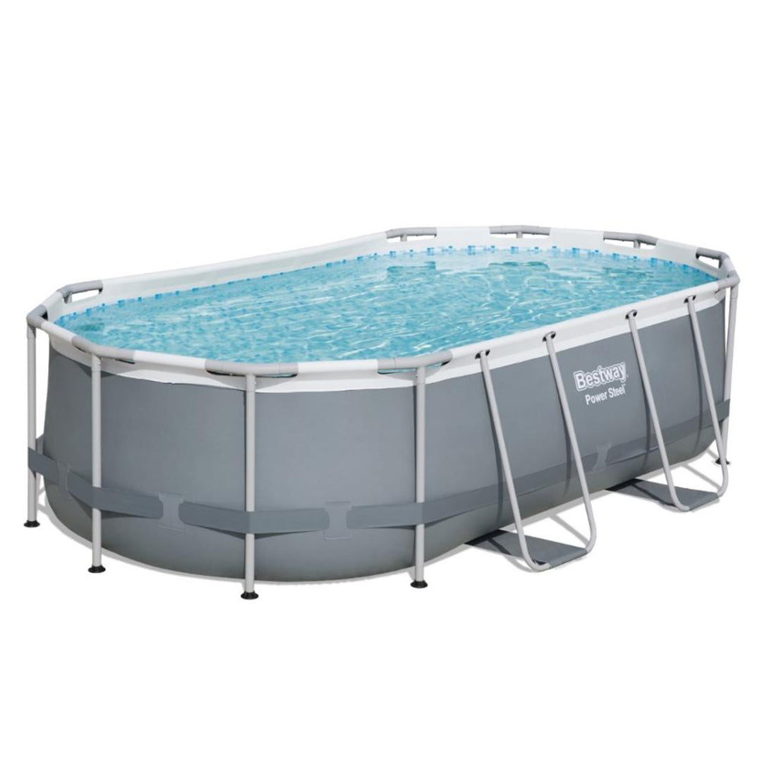 Buy Bestway Power Steel Oval Pool Set 4.2m x 2.5mx 1m  (Free Installation in 24hrs) | Yallatoys.com
