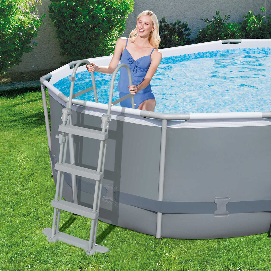 Buy Bestway Power Steel Oval Pool Set 4.2m x 2.5mx 1m  (Free Installation in 24hrs) | Yallatoys.com
