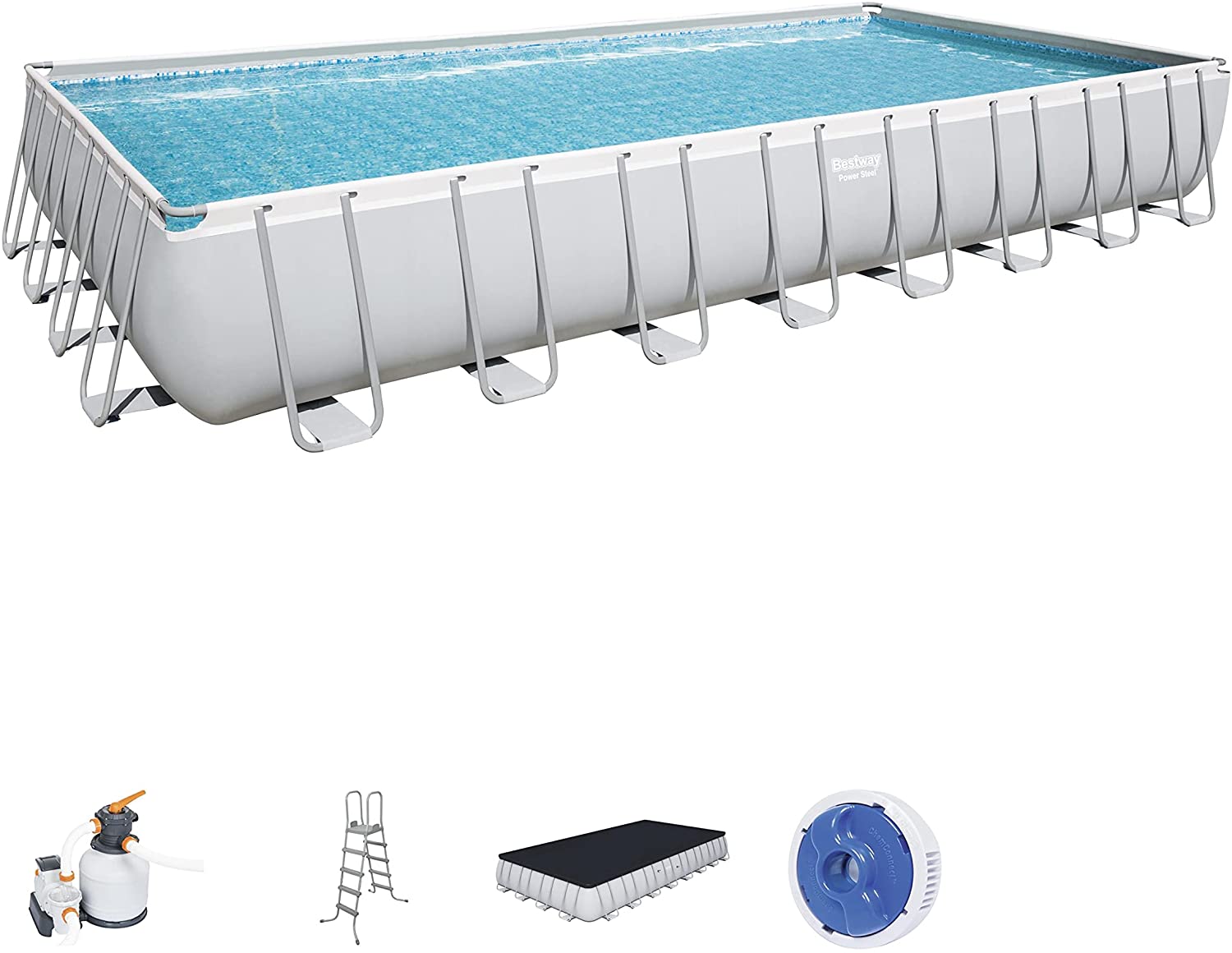 Buy Bestway Power Steel Rectangular Pool Set 9.5m x 4.8m x 1.3m  (Free Installation in 24hrs) | Yallatoys.com