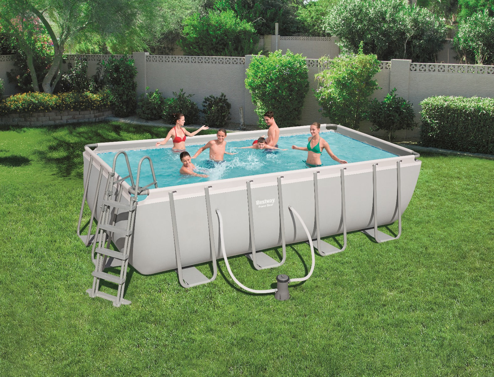 Buy Bestway Rectangular Pool Set 4.8m x 2.4m x 1.2m  (Free Installation in 24hrs) | Yallatoys.com