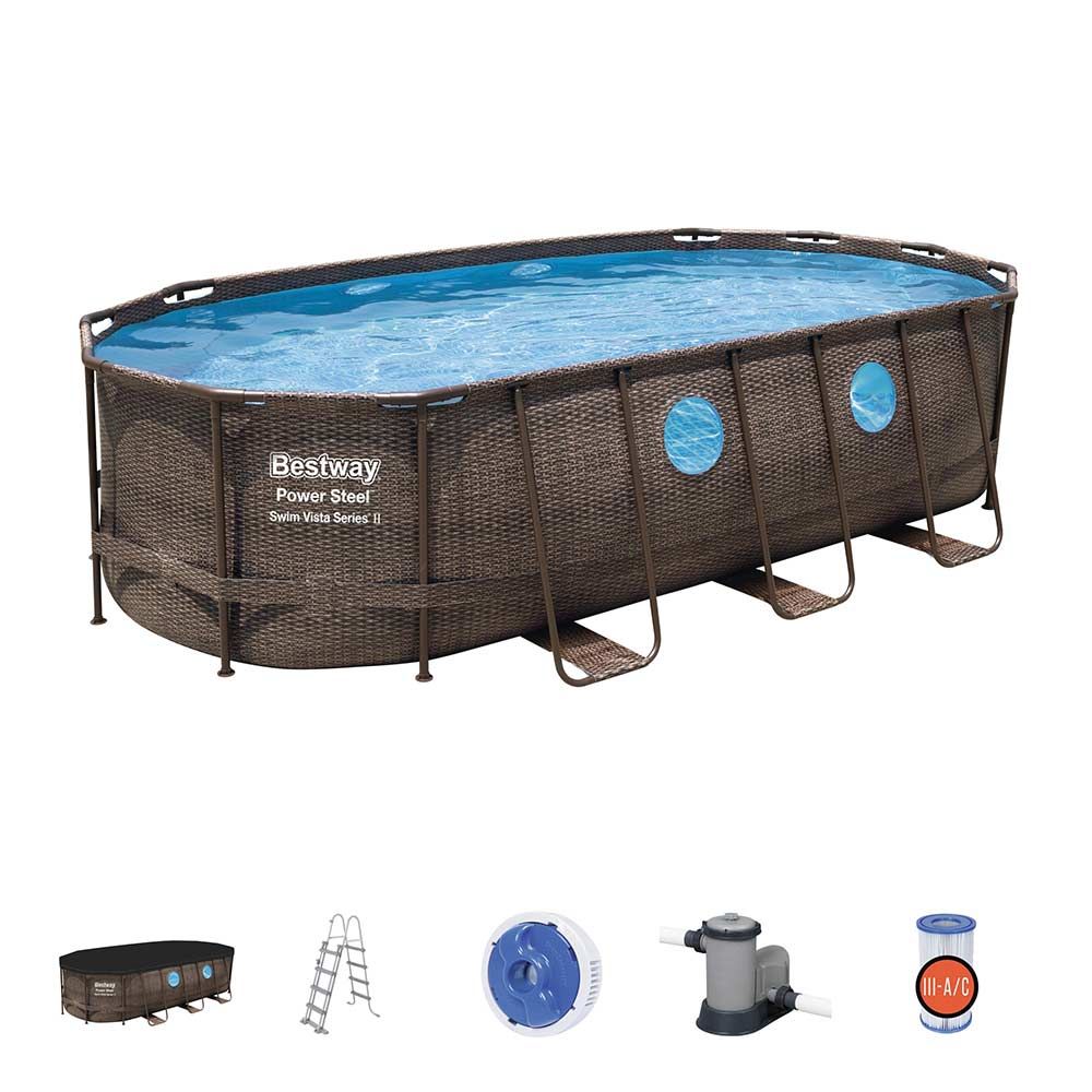 Buy Bestway Oval Swimming Pool Swim Vista Set 5.4m x 2.7m x 1.2m  (Free Installation in 24hrs) | Yallatoys.com