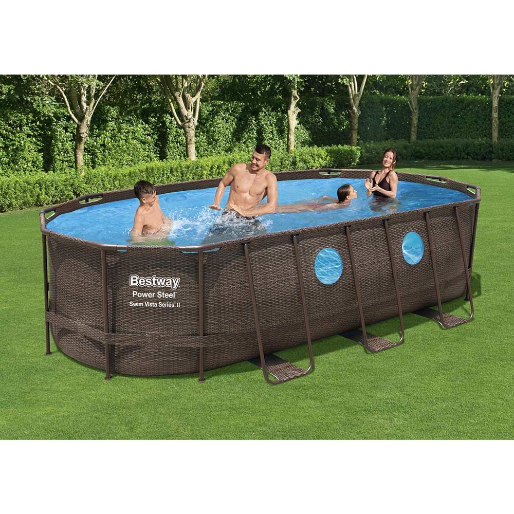 Buy Bestway Oval Swimming Pool Swim Vista Set 5.4m x 2.7m x 1.2m  (Free Installation in 24hrs) | Yallatoys.com