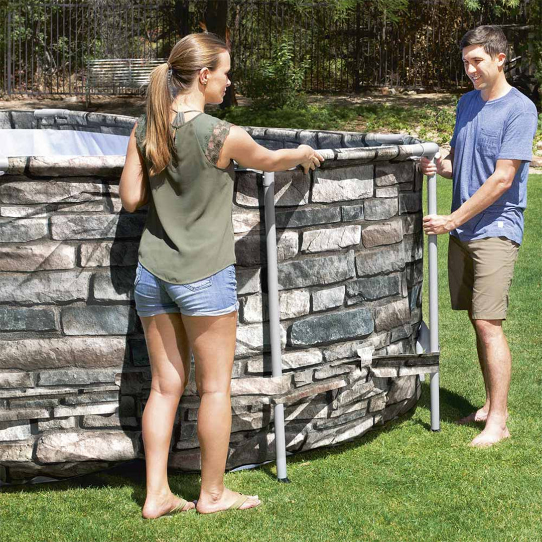 Buy Bestway Power Steel Above Ground Swimming Pool Oval Set 6.1m x 3.6m x 1.2m (Free Installation in 24hrs) | Yallatoys.com