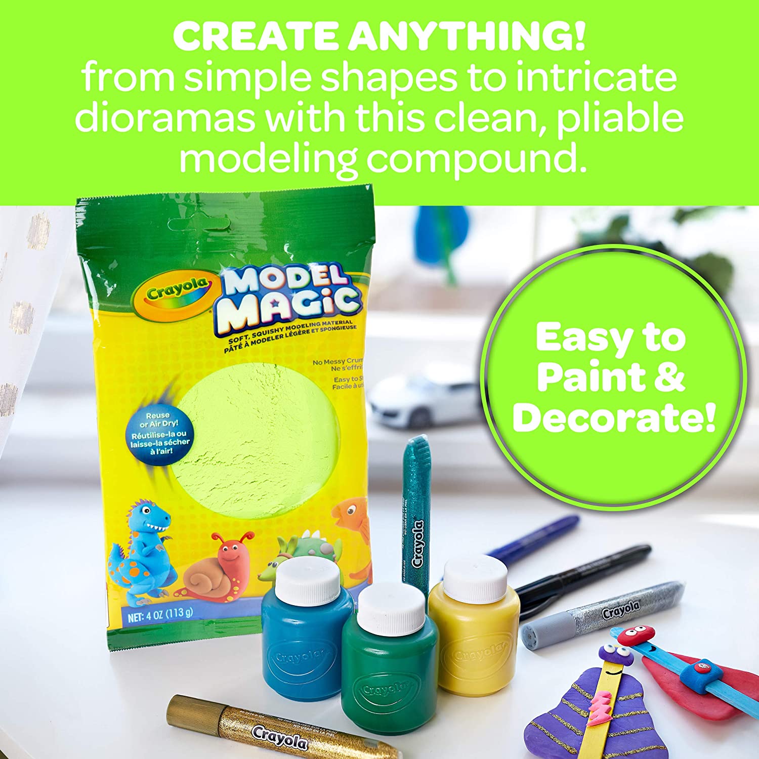 Buy Crayola Model Magic Clay Bag Neon Green | Yallatoys.com