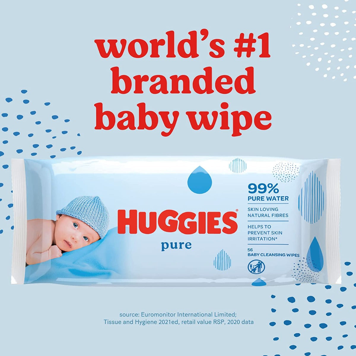 Huggies Baby Wipes Pure 56'S Huggies Yallatoys
