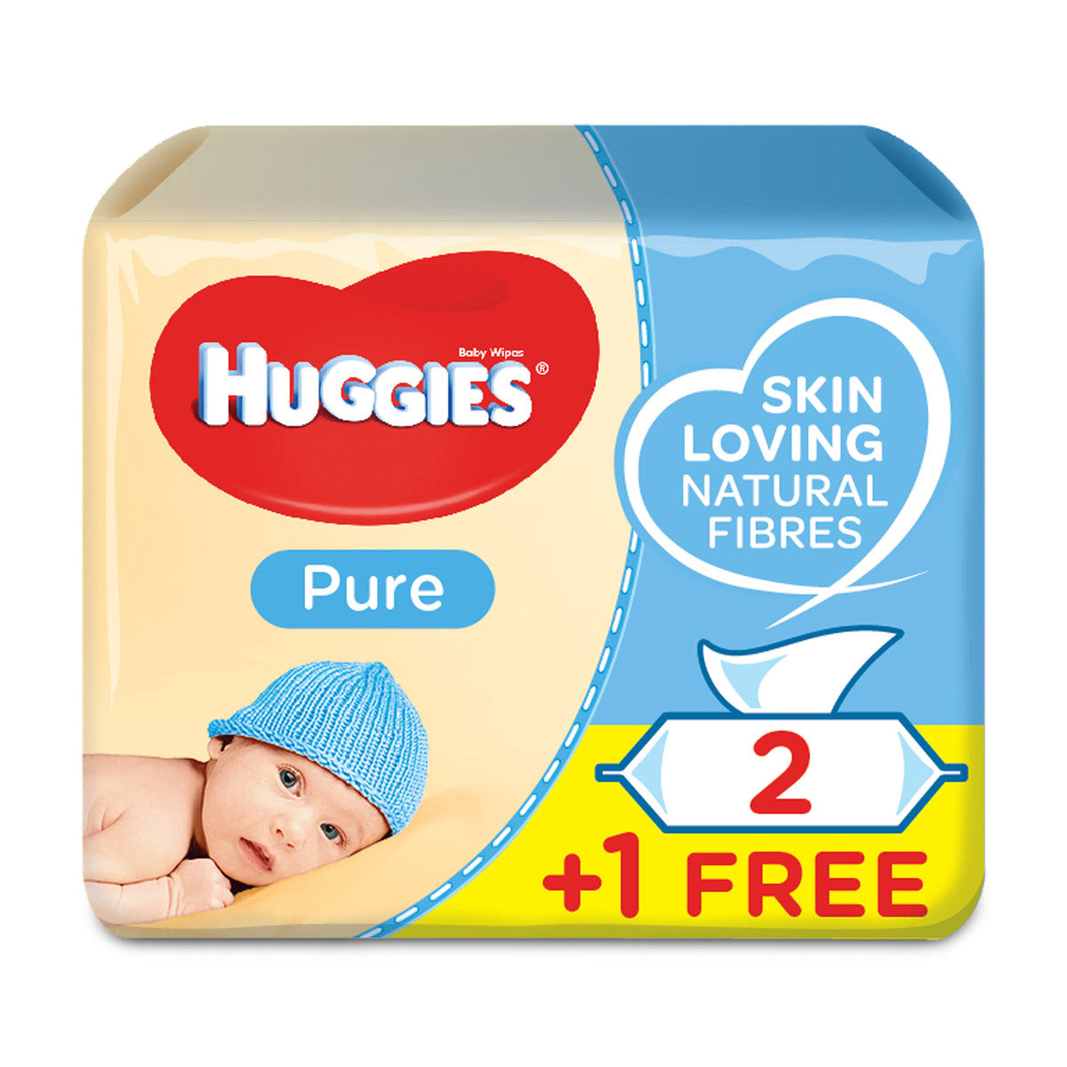 Huggies Baby Wipes Pure 56'S 2+1 Free Huggies Yallatoys