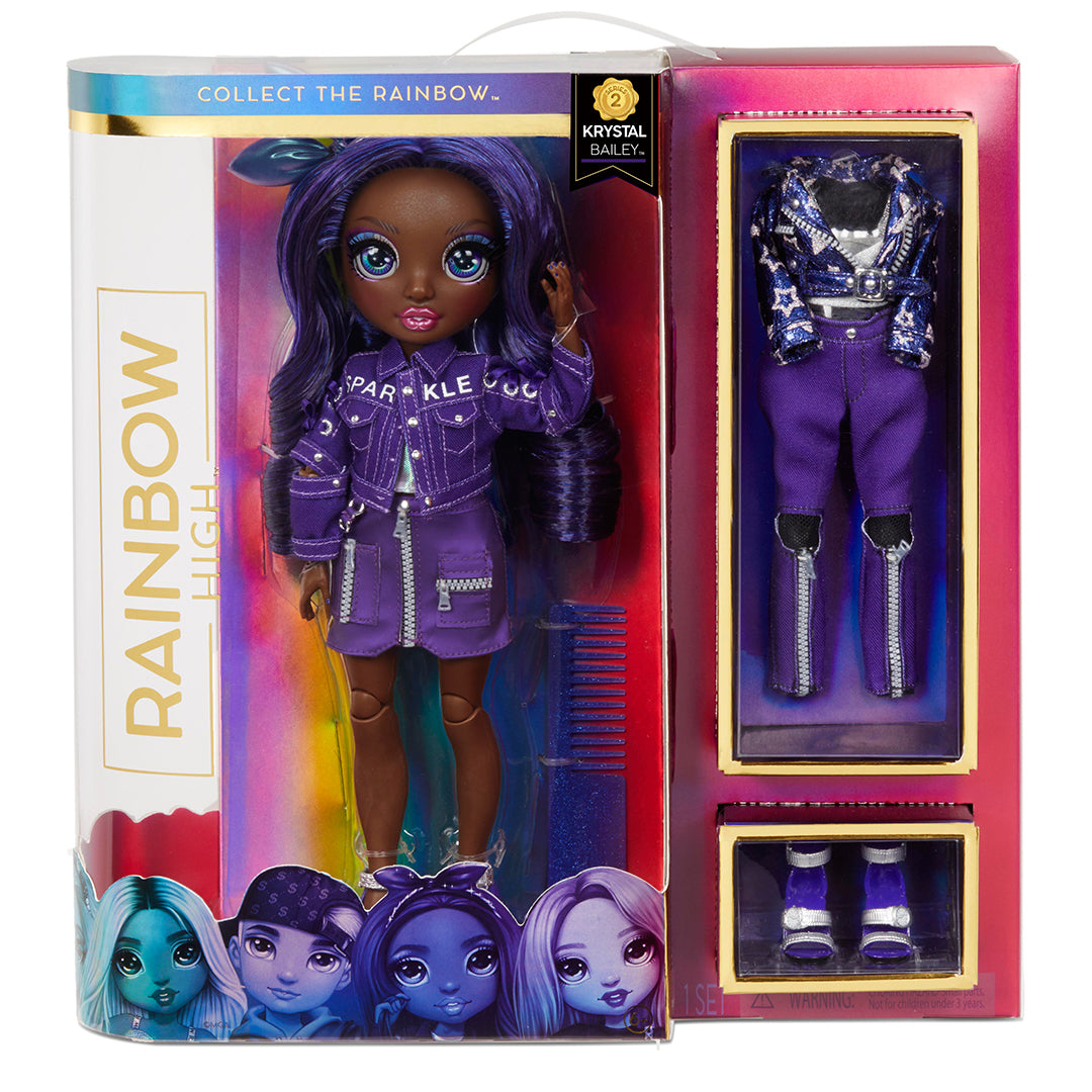 Buy Rainbow High Krystal Bailey Indigo Doll With 2 Mix And Match Outfits And Doll Accessories | Yallatoys.com