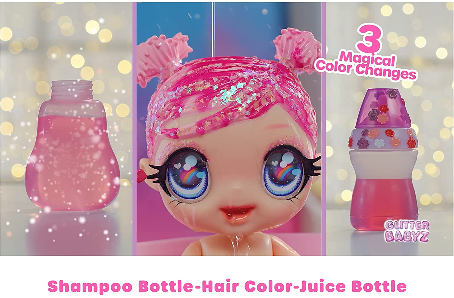 Buy Glitter Babyz Dreamia Stardust Baby Doll with 3 Magical Color Changes | Yallatoys.com