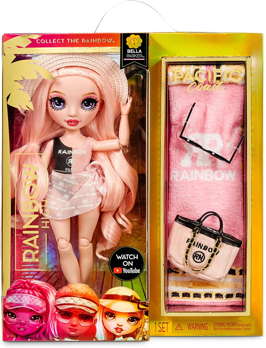 Buy Rainbow High Pacific Coast Bella Parker Pink Fashion Doll with Designer Outfits | Yallatoys.com