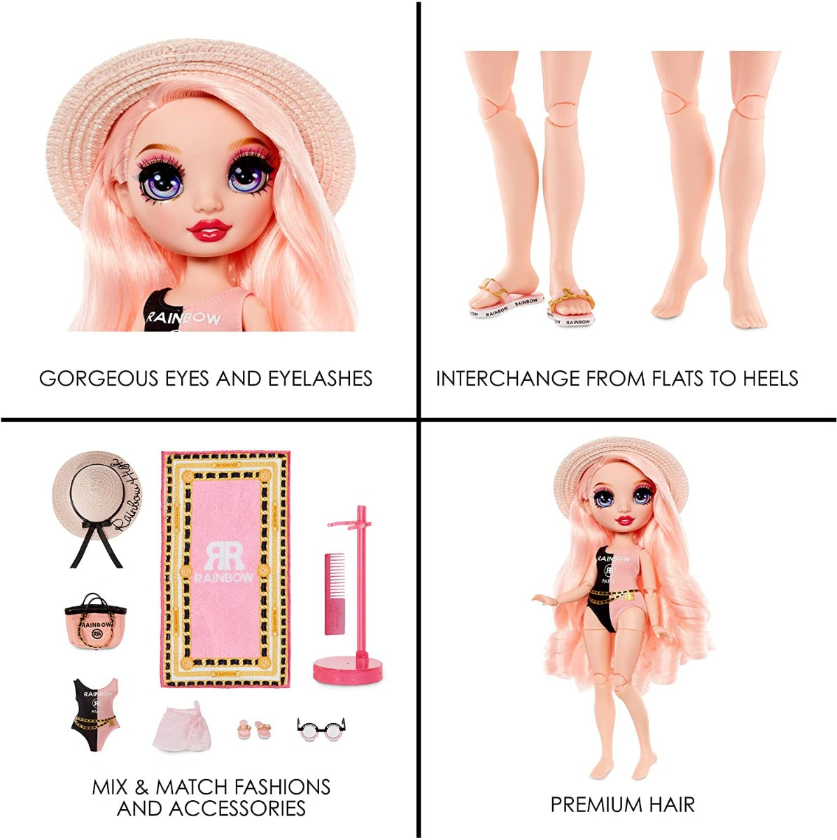 Buy Rainbow High Pacific Coast Bella Parker Pink Fashion Doll with Designer Outfits | Yallatoys.com