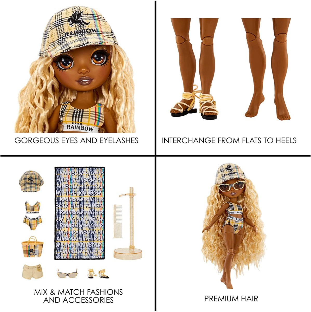 Buy Rainbow High Pacific Coast Harper Dune Sand Light Yellow Fashion Doll with Designer Outfits | Yallatoys.com
