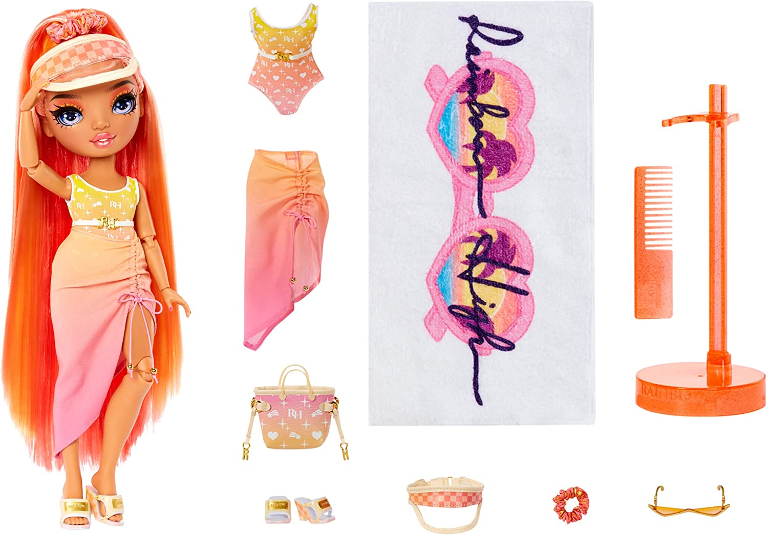 Buy Rainbow High Pacific Coast Simone Summers Sunrise Orange Fashion Doll with Designer Outfits | Yallatoys.com