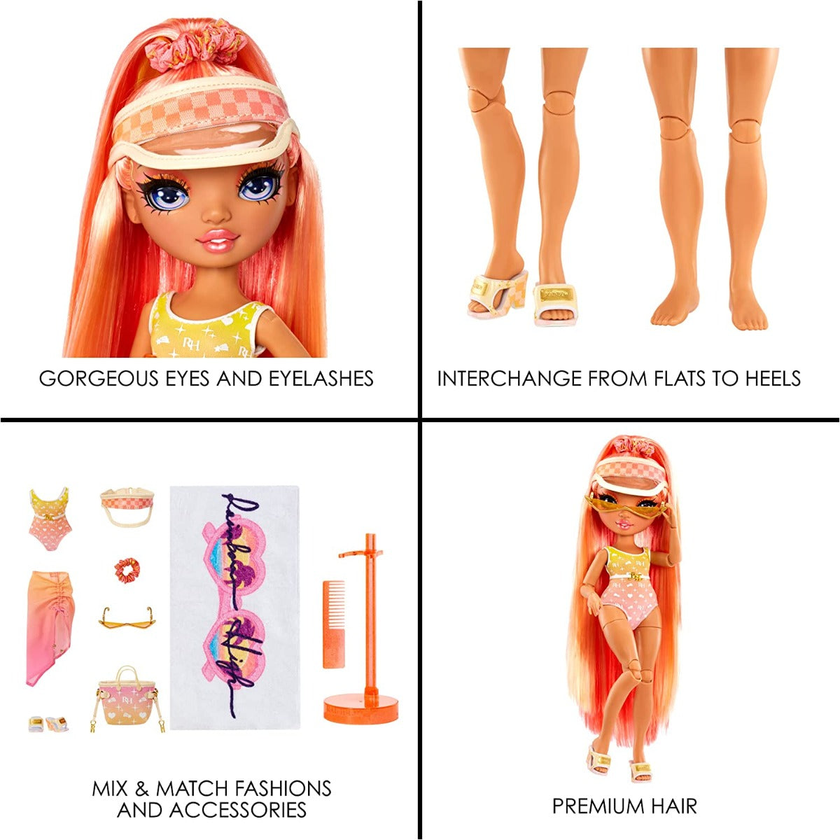 Buy Rainbow High Pacific Coast Simone Summers Sunrise Orange Fashion Doll with Designer Outfits | Yallatoys.com