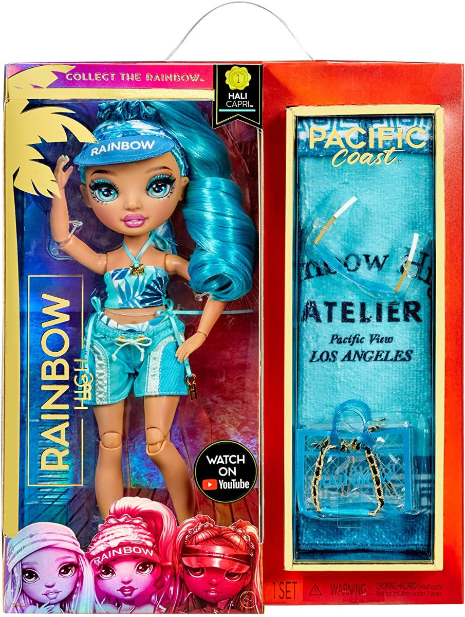 Buy Rainbow High Pacific Coast Hali Capri Blue Fashion Doll with Accessories | Yallatoys.com