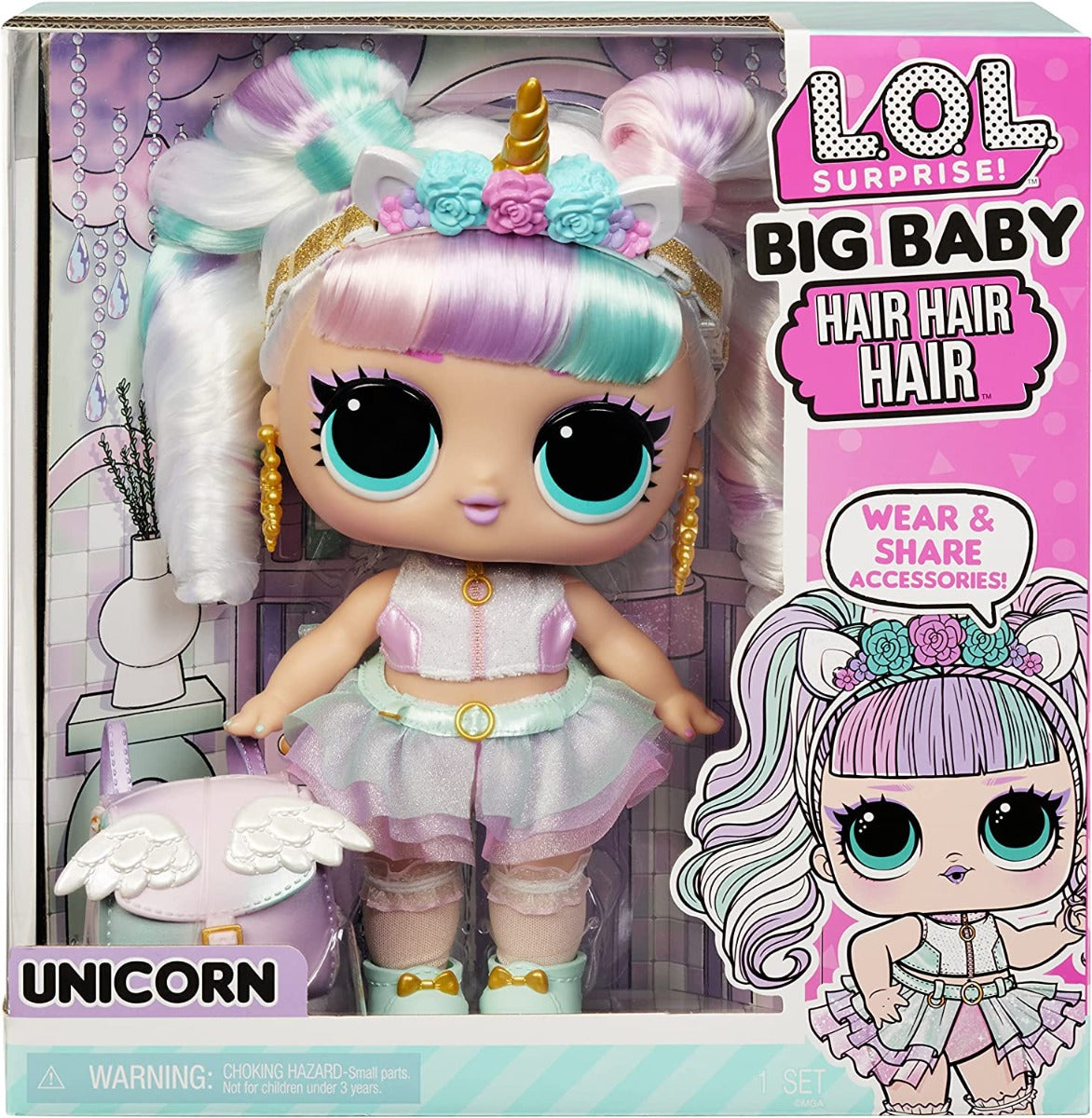 Buy LOL Surprise Big Baby Hair Doll Unicorn | Yallatoys.com