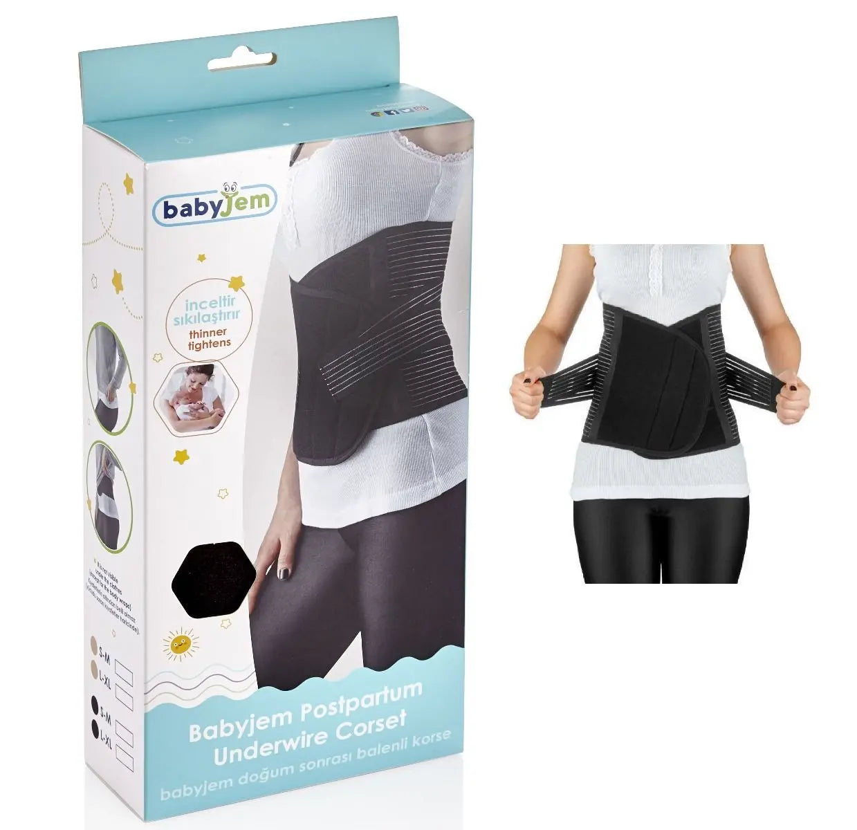 Babyjem Postpartum Corset Black Babyjem