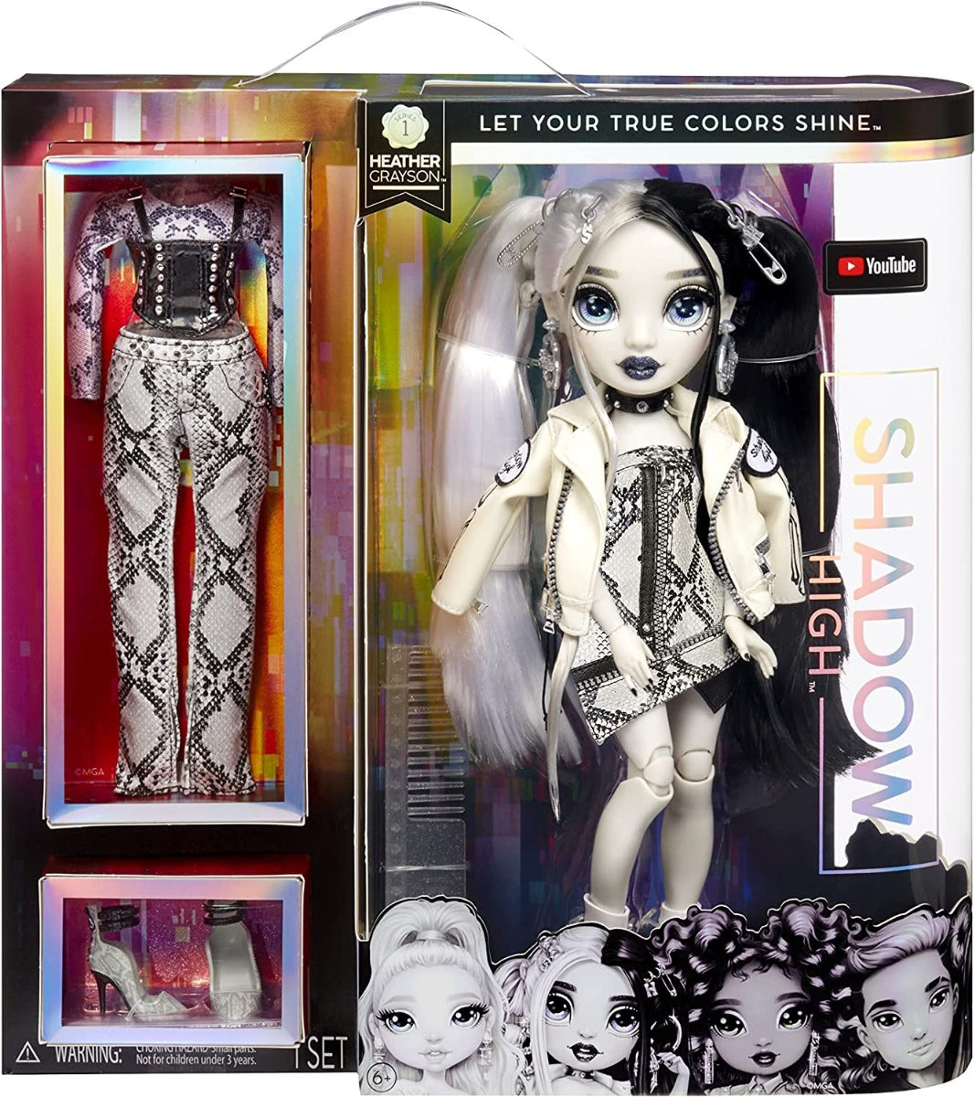 Buy Rainbow High Shadow Series 1 Heather Grayson Grayscale Fashion Doll | Yallatoys.com