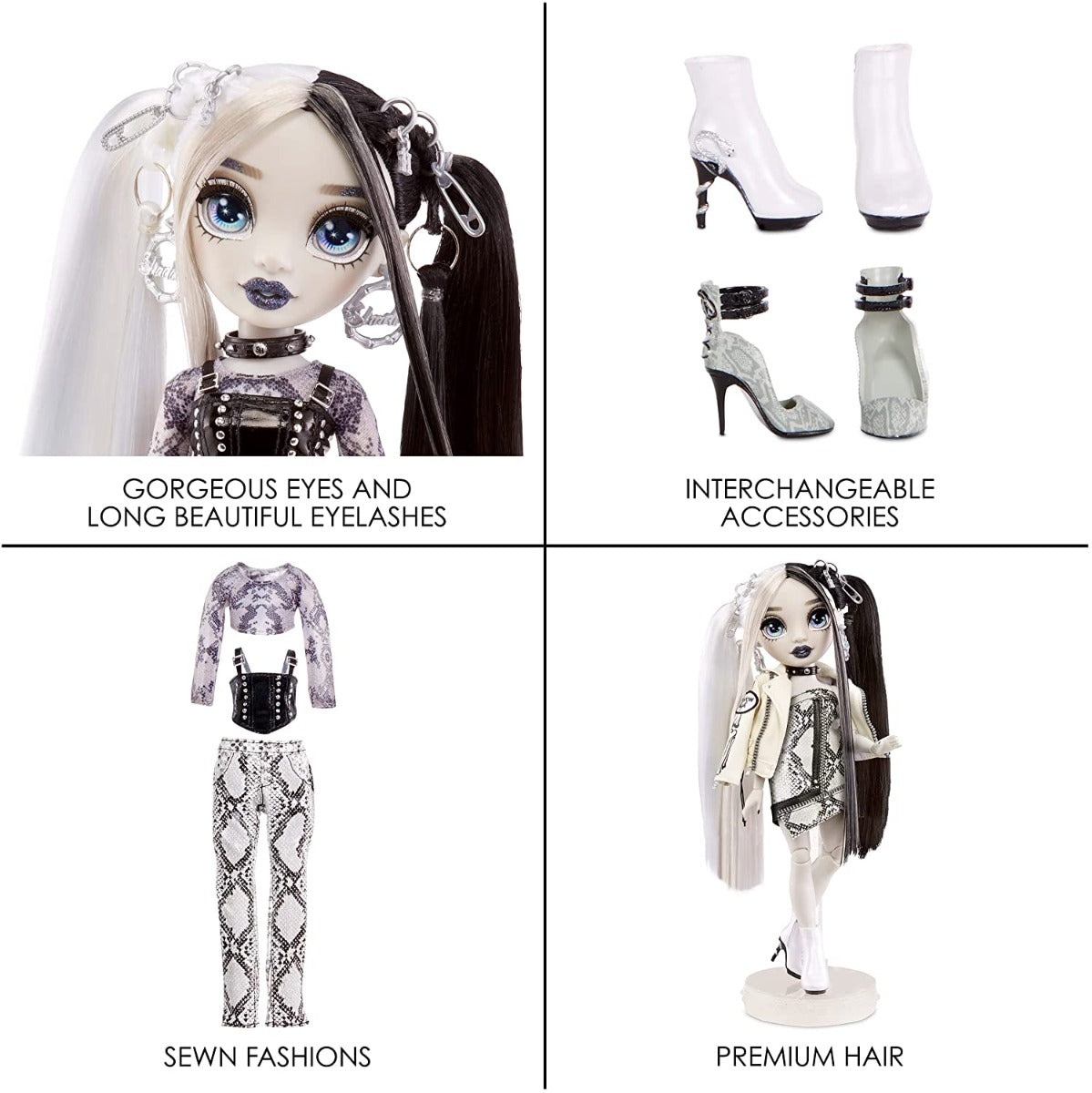 Buy Rainbow High Shadow Series 1 Heather Grayson Grayscale Fashion Doll | Yallatoys.com