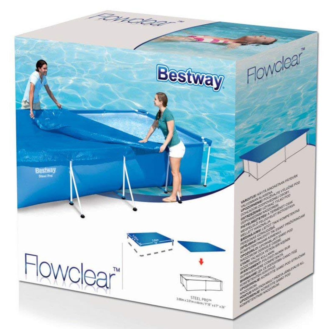 Buy Bestway Flowclear Pro Rectangular Above Ground Swimming Pool Cover Blue | Yallatoys.com