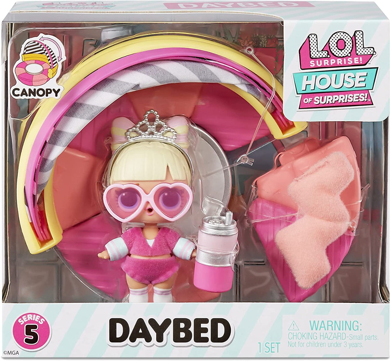 Buy LOL Surprise OMG House of Surprises Daybed Playset with Suite Princess Collectible Doll and 8 Surprises | Yallatoys.com