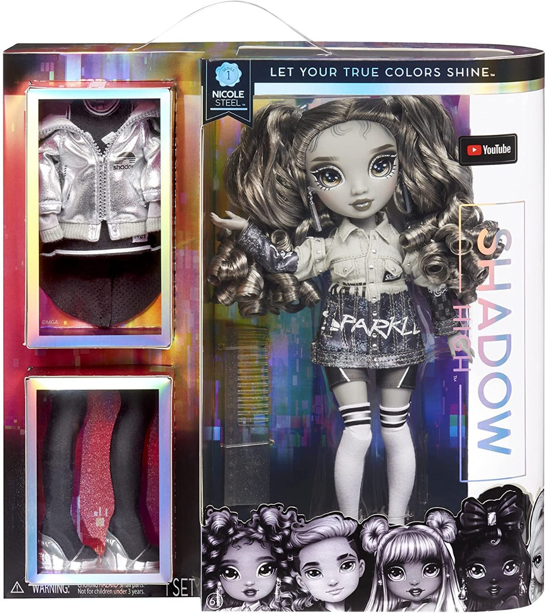 Buy Rainbow High Shadow Series 1 Nicole Steel Grayscale Fashion Doll | Yallatoys.com
