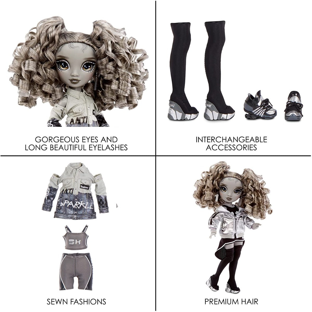 Buy Rainbow High Shadow Series 1 Nicole Steel Grayscale Fashion Doll | Yallatoys.com