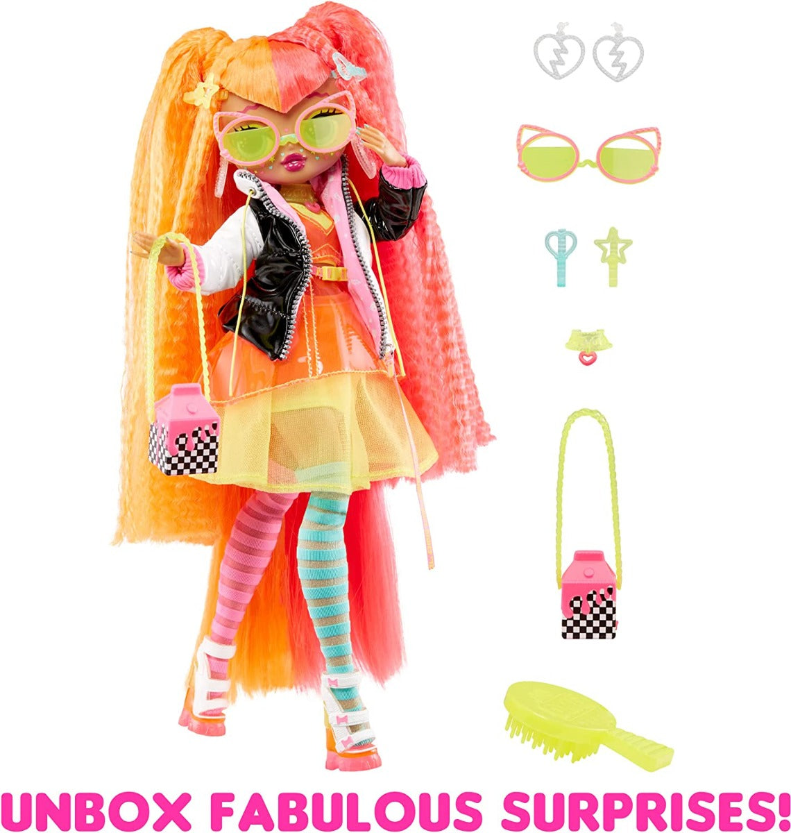 Buy LOL Surprise OMG Fierce Neonlicious Fashion Doll with 15 Surprises | Yallatoys.com
