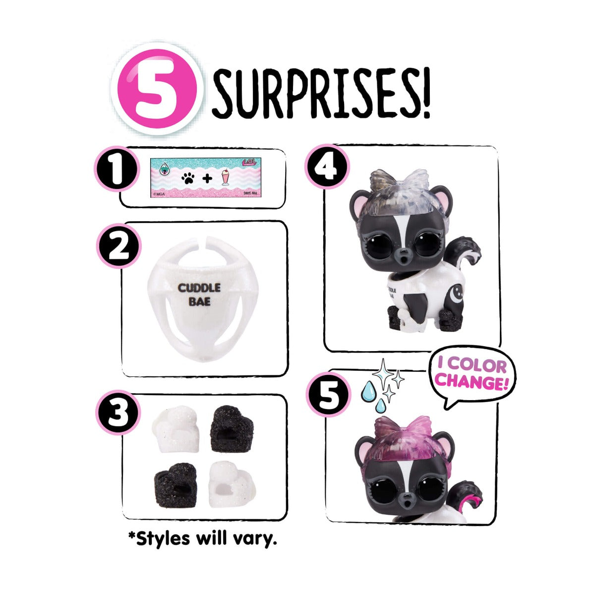 Buy LOL Surprise Glitter Color Change Pets with 5 Surprises (Sold Separately Subject to Availability) | Yallatoys.com