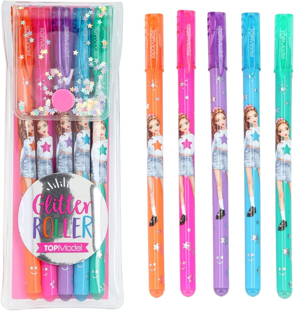 Buy Top Model Gel Set 5 Glitter Pens | Yallatoys.com