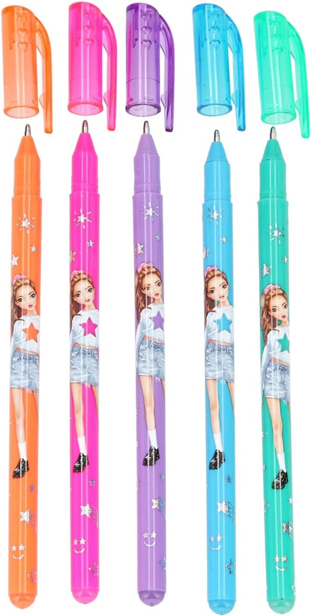 Buy Top Model Gel Set 5 Glitter Pens | Yallatoys.com