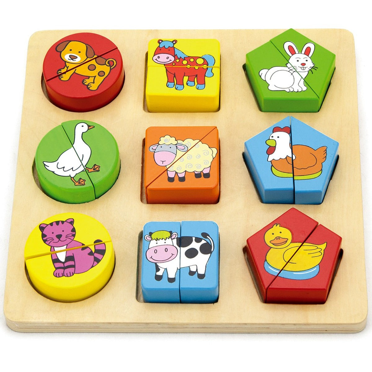Buy Viga Farm Animals Figures Shape Block Puzzle | Yallatoys.com