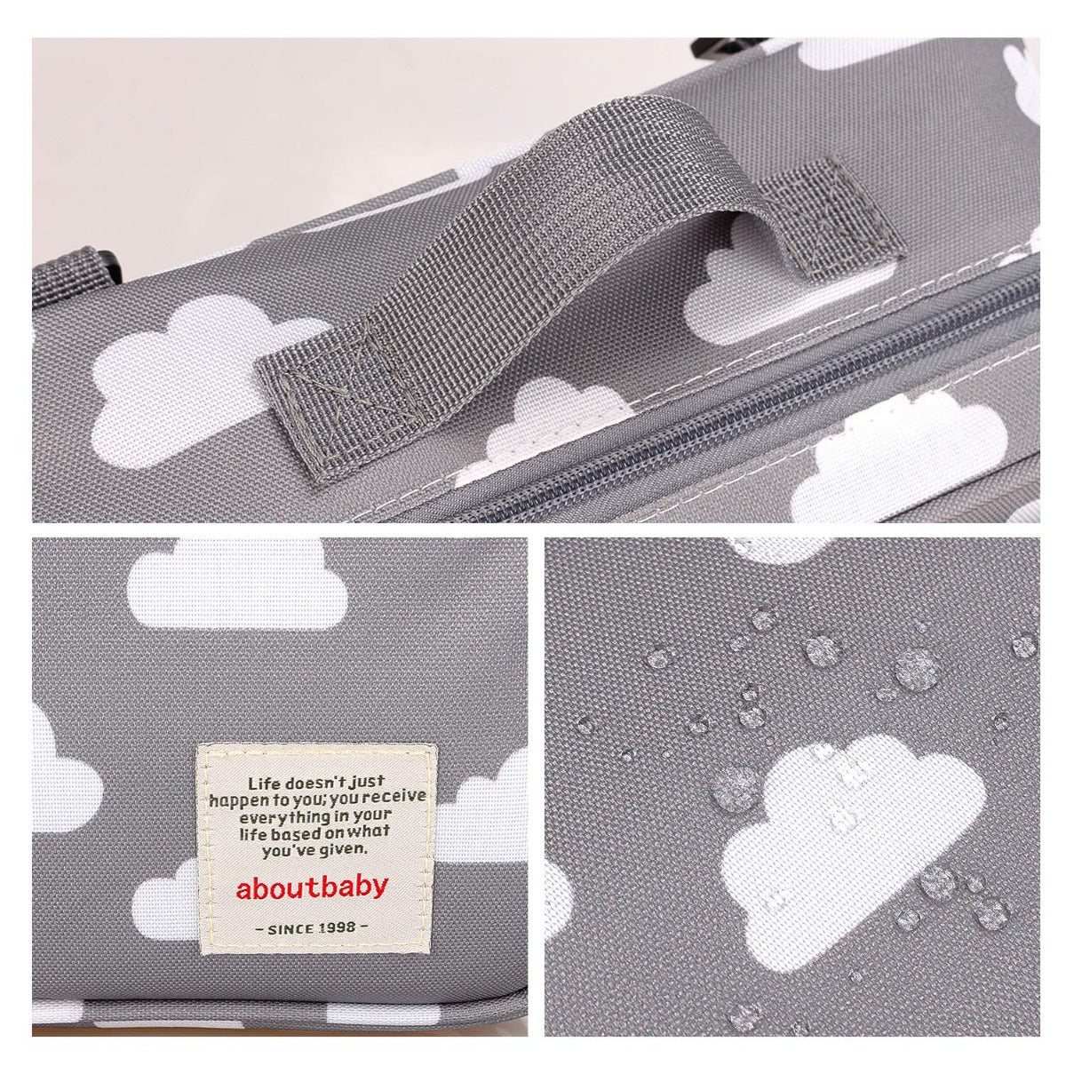 Little Story  Baby Diaper Changing Clutch Kit Grey Clouds Little Story Yallatoys