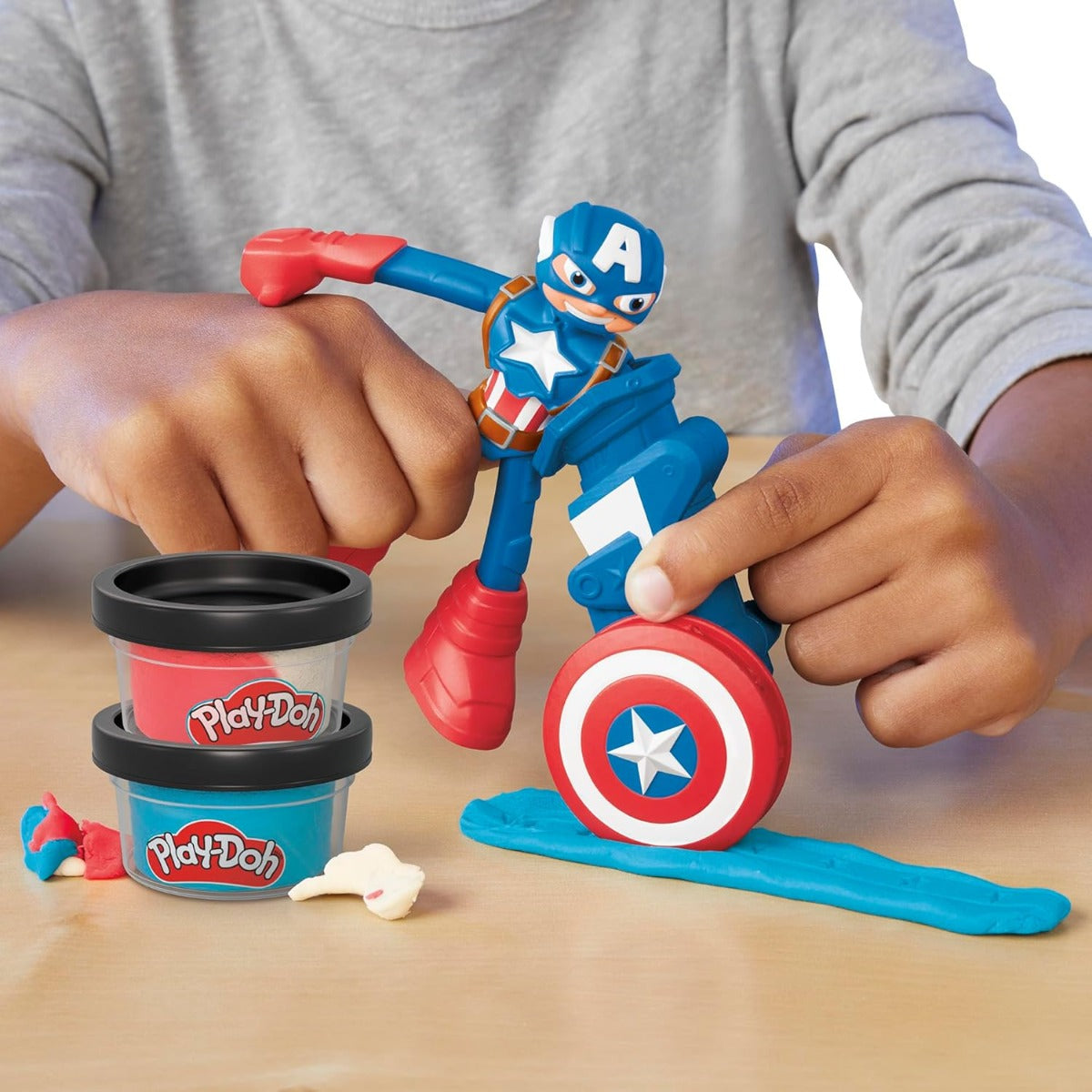 Buy Play doh marvel captain america stamping shield with bendy action figure | Yallatoys.com