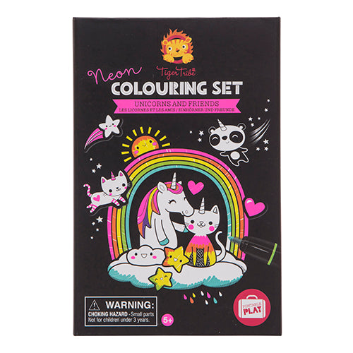 Buy Tiger Tribe Neon Colouring Set Unicorns and Friends | Yallatoys.com