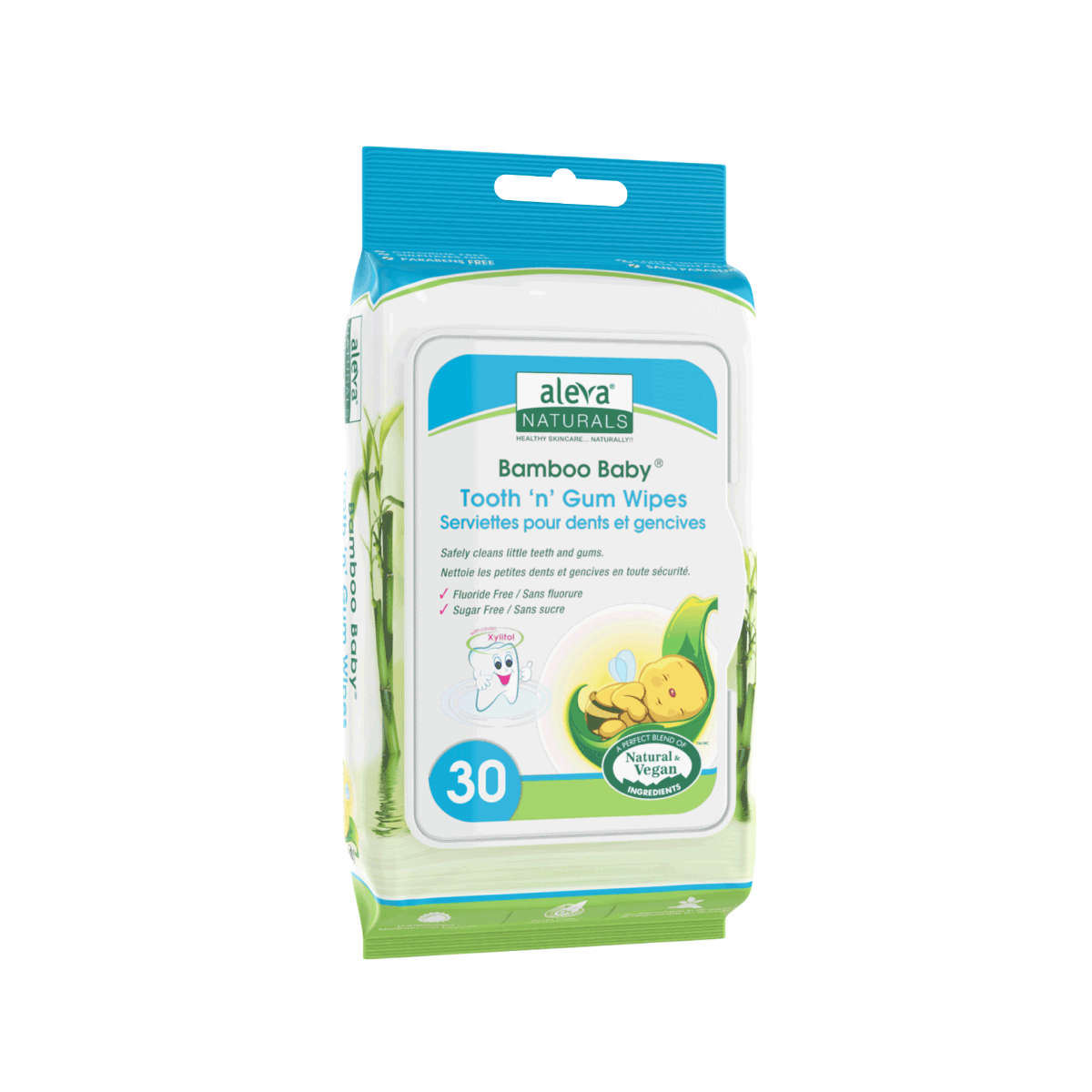 Aleva Nat Bamboo Baby Tooth & Gum Wipes 30S Aleva Naturals Yallatoys