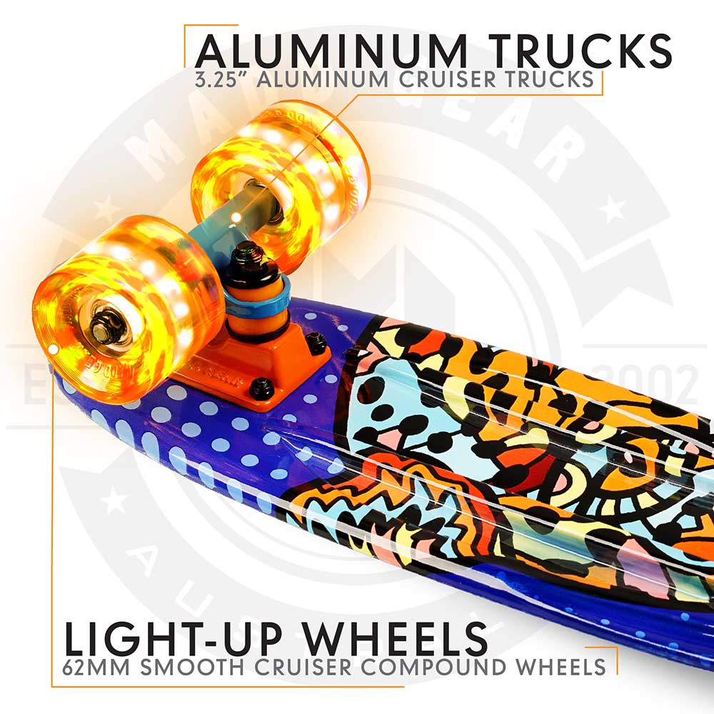 Buy Madd Gear Sahara Retro Skateboard 22inch Led Wheels | Yallatoys.com