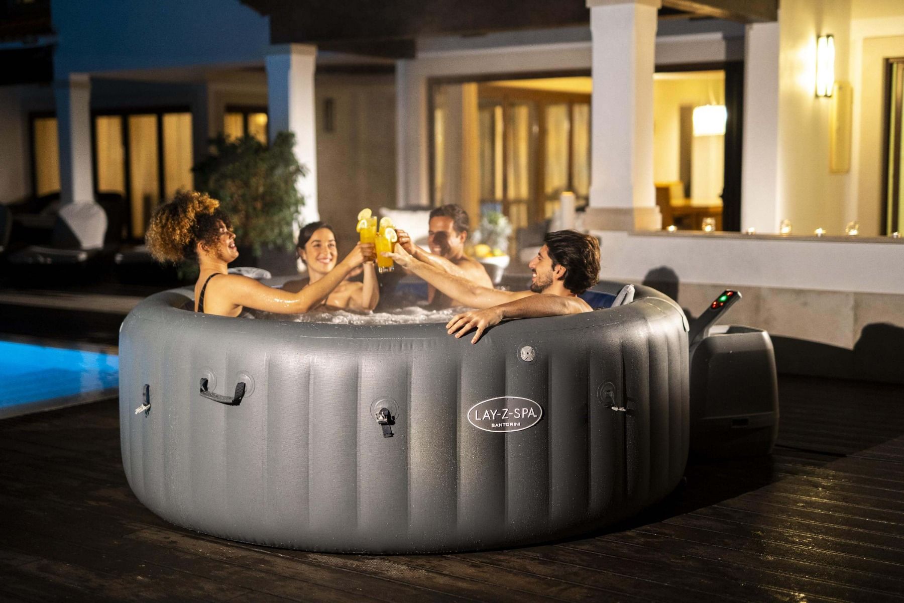 Buy Bestway Lay-Z SPA Santorini Hydrojet Pro Round Inflatable Hot Tub | Yallatoys.com