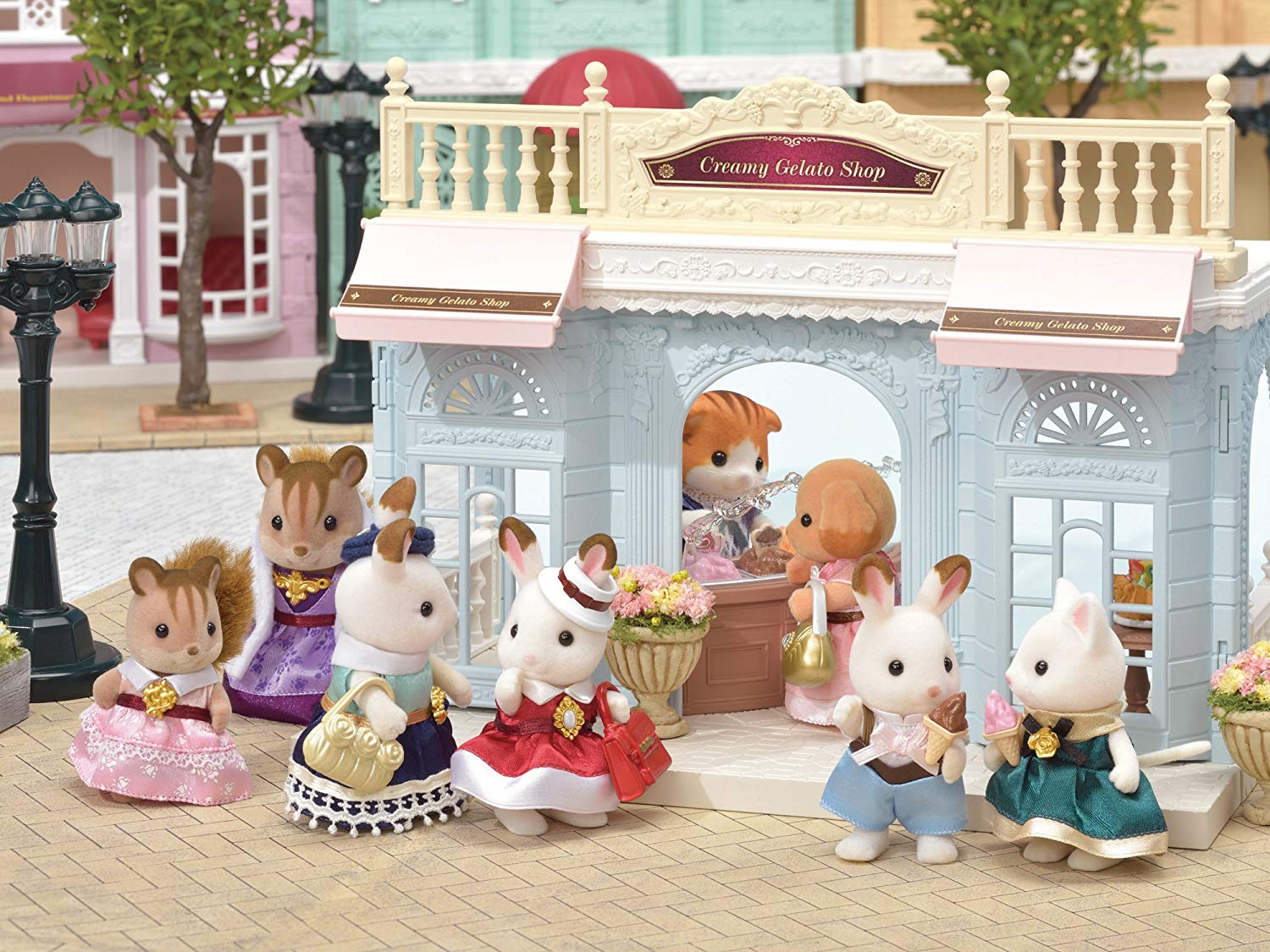 Buy Sylvanian Families Creamy Gelato Shop with Dress Up Duo Set & Towny Girl Toy Poodle | Yallatoys.com