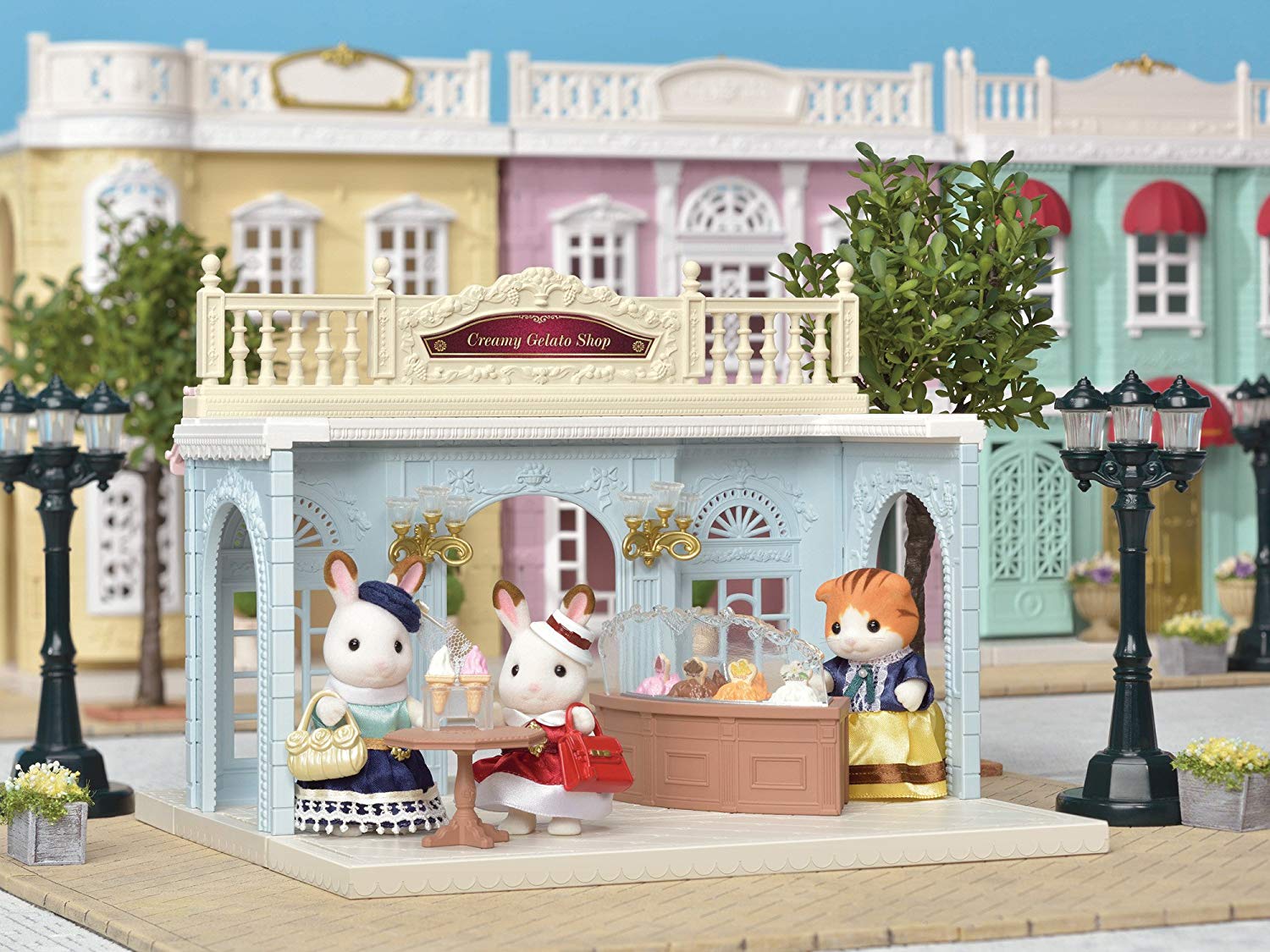 Buy Sylvanian Families Creamy Gelato Shop with Dress Up Duo Set & Towny Girl Toy Poodle | Yallatoys.com