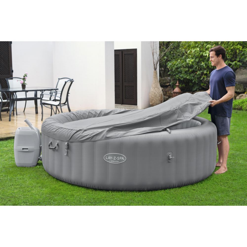 Buy Bestway Lay-Z Grenada Round Airjet Inflatable Hot Tub | Yallatoys.com