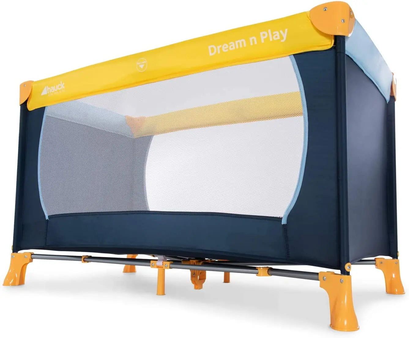 Hauck Dream N Play Travel Bed Yellow Blue Navy Yallamomz Yallatoys