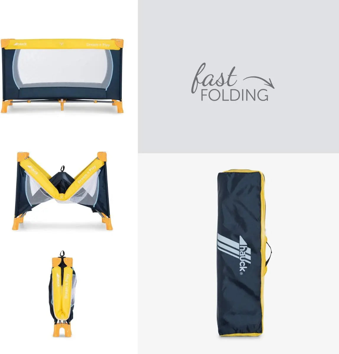Hauck Dream N Play Travel Bed Yellow Blue Navy Yallamomz Yallatoys