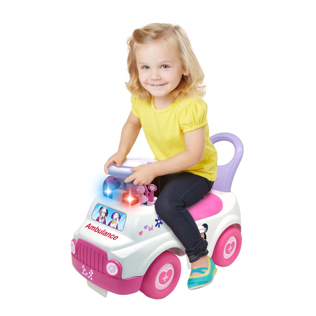 Buy Kiddieland Lights N Sounds Minnie Activity Ambulance Ride On Car | Yallatoys.com