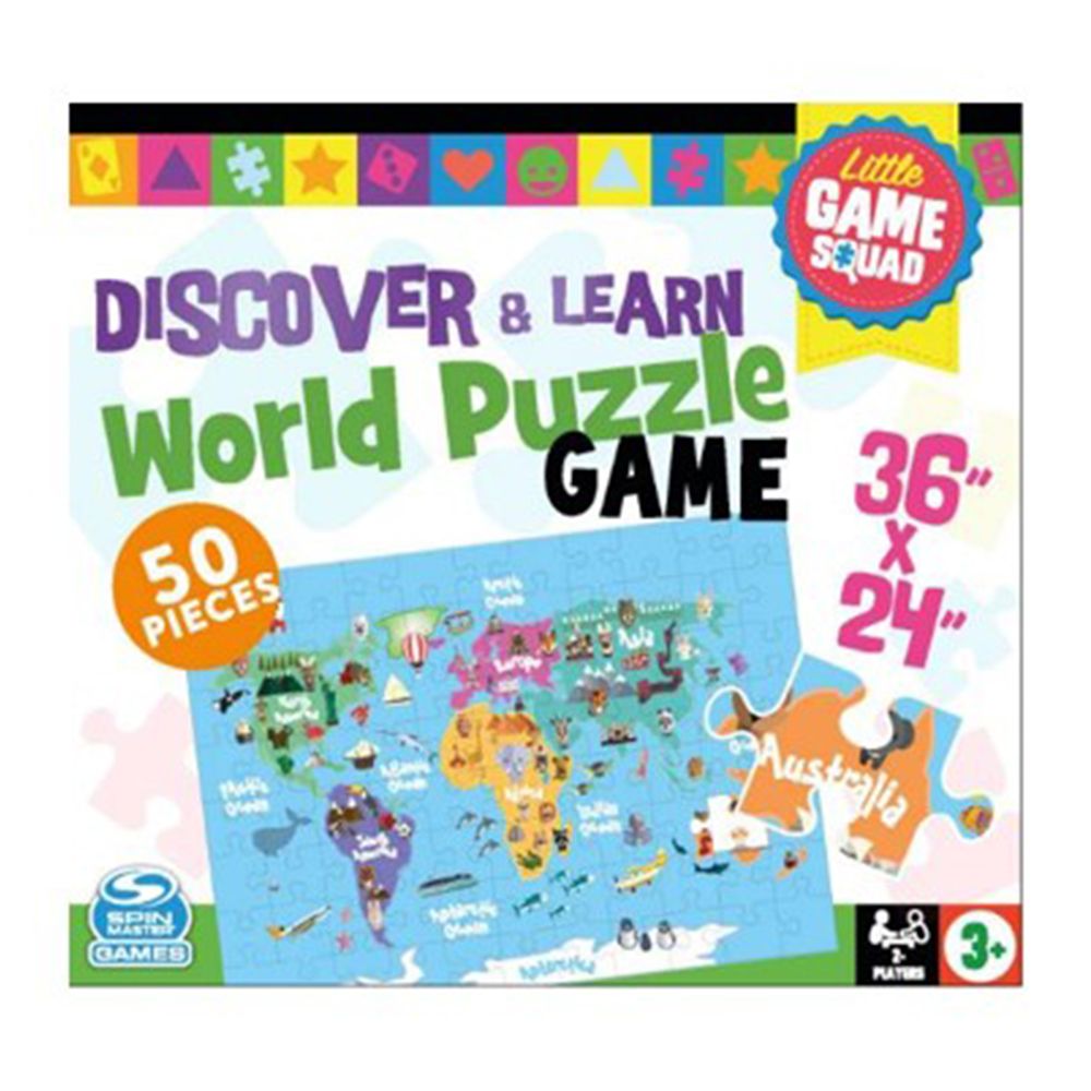 Buy Spin Master Game Squad Discover & Learn World Map Puzzle Game | Yallatoys.com